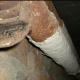 Thermal insulation to pipework. Poor condition